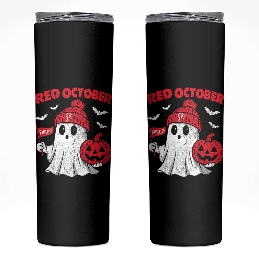 Red October Halloween Ghost Skinny Tumbler Philadelphia Spooky Pumpkin TS10