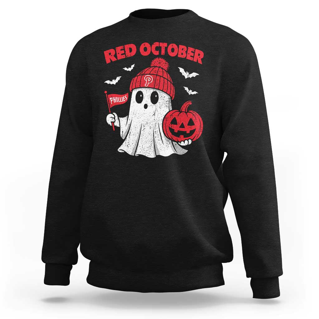 Red October Halloween Ghost Sweatshirt Philadelphia Spooky Pumpkin TS10