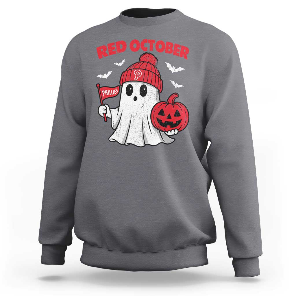 Red October Halloween Ghost Sweatshirt Philadelphia Spooky Pumpkin TS10