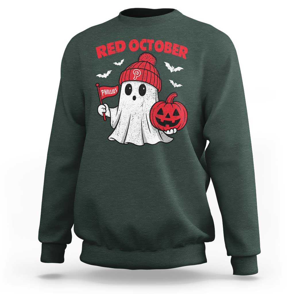 Red October Halloween Ghost Sweatshirt Philadelphia Spooky Pumpkin TS10