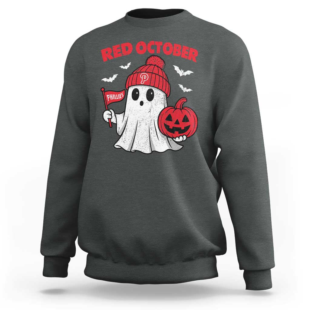 Red October Halloween Ghost Sweatshirt Philadelphia Spooky Pumpkin TS10