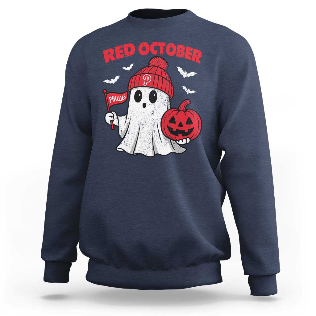 Red October Halloween Ghost Sweatshirt Philadelphia Spooky Pumpkin TS10