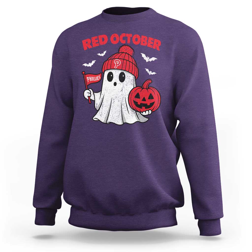 Red October Halloween Ghost Sweatshirt Philadelphia Spooky Pumpkin TS10