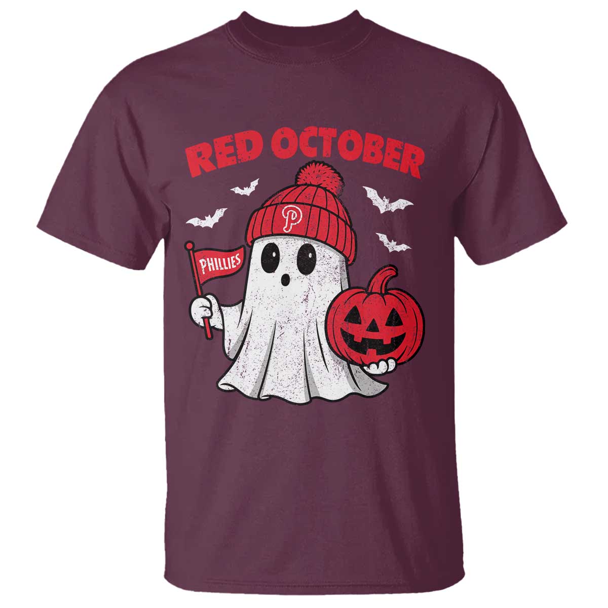 Red October Halloween Ghost T Shirt Philadelphia Spooky Pumpkin TS10