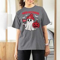 Red October Halloween Ghost T Shirt For Women Philadelphia Spooky Pumpkin TS10