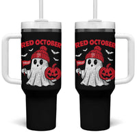 Red October Halloween Ghost Tumbler With Handle Philadelphia Spooky Pumpkin TS10