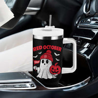 Red October Halloween Ghost Tumbler With Handle Philadelphia Spooky Pumpkin TS10