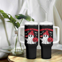 Red October Halloween Ghost Tumbler With Handle Philadelphia Spooky Pumpkin TS10
