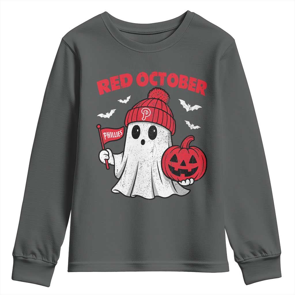 Red October Halloween Ghost Youth Sweatshirt Philadelphia Spooky Pumpkin TS10