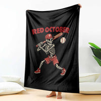 Red October Skeleton Baseball Throw Blanket Philadelphia Halloween Costume Funny - Wonder Print Shop