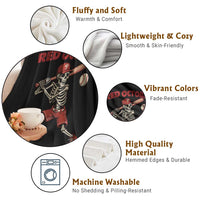 Red October Skeleton Baseball Throw Blanket Philadelphia Halloween Costume Funny - Wonder Print Shop