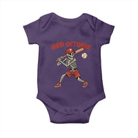 Red October Skeleton Baseball Baby Onesie Philadelphia Halloween Costume Funny - Wonder Print Shop