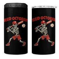 Red October Skeleton Baseball 4 in 1 Can Cooler Tumbler Philadelphia Halloween Costume Funny - Wonder Print Shop