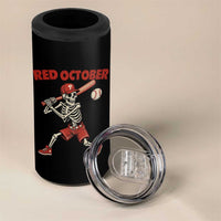 Red October Skeleton Baseball 4 in 1 Can Cooler Tumbler Philadelphia Halloween Costume Funny - Wonder Print Shop