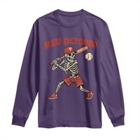 Red October Skeleton Baseball Long Sleeve Shirt Philadelphia Halloween Costume Funny - Wonder Print Shop