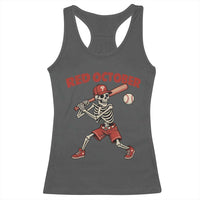 Red October Skeleton Baseball Racerback Tank Top Philadelphia Halloween Costume Funny - Wonder Print Shop
