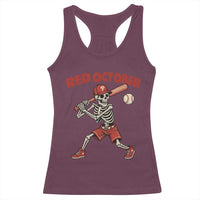 Red October Skeleton Baseball Racerback Tank Top Philadelphia Halloween Costume Funny - Wonder Print Shop