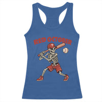 Red October Skeleton Baseball Racerback Tank Top Philadelphia Halloween Costume Funny - Wonder Print Shop