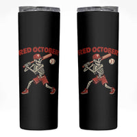 Red October Skeleton Baseball Skinny Tumbler Philadelphia Halloween Costume Funny - Wonder Print Shop
