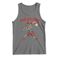 Red October Skeleton Baseball Tank Top Philadelphia Halloween Costume Funny - Wonder Print Shop