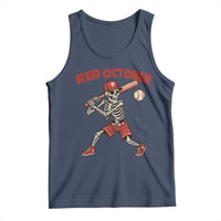 Red October Skeleton Baseball Tank Top Philadelphia Halloween Costume Funny - Wonder Print Shop