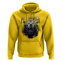 Vintage Pittsburgh Hoodie Retro Sports Fan Wild Bear Mascot Streetwear Bootleg - Wonder Print Shop