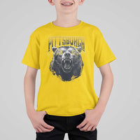 Vintage Pittsburgh T Shirt For Kid Retro Sports Fan Wild Bear Mascot Streetwear Bootleg - Wonder Print Shop
