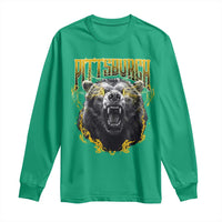 Vintage Pittsburgh Long Sleeve Shirt Retro Sports Fan Wild Bear Mascot Streetwear Bootleg - Wonder Print Shop