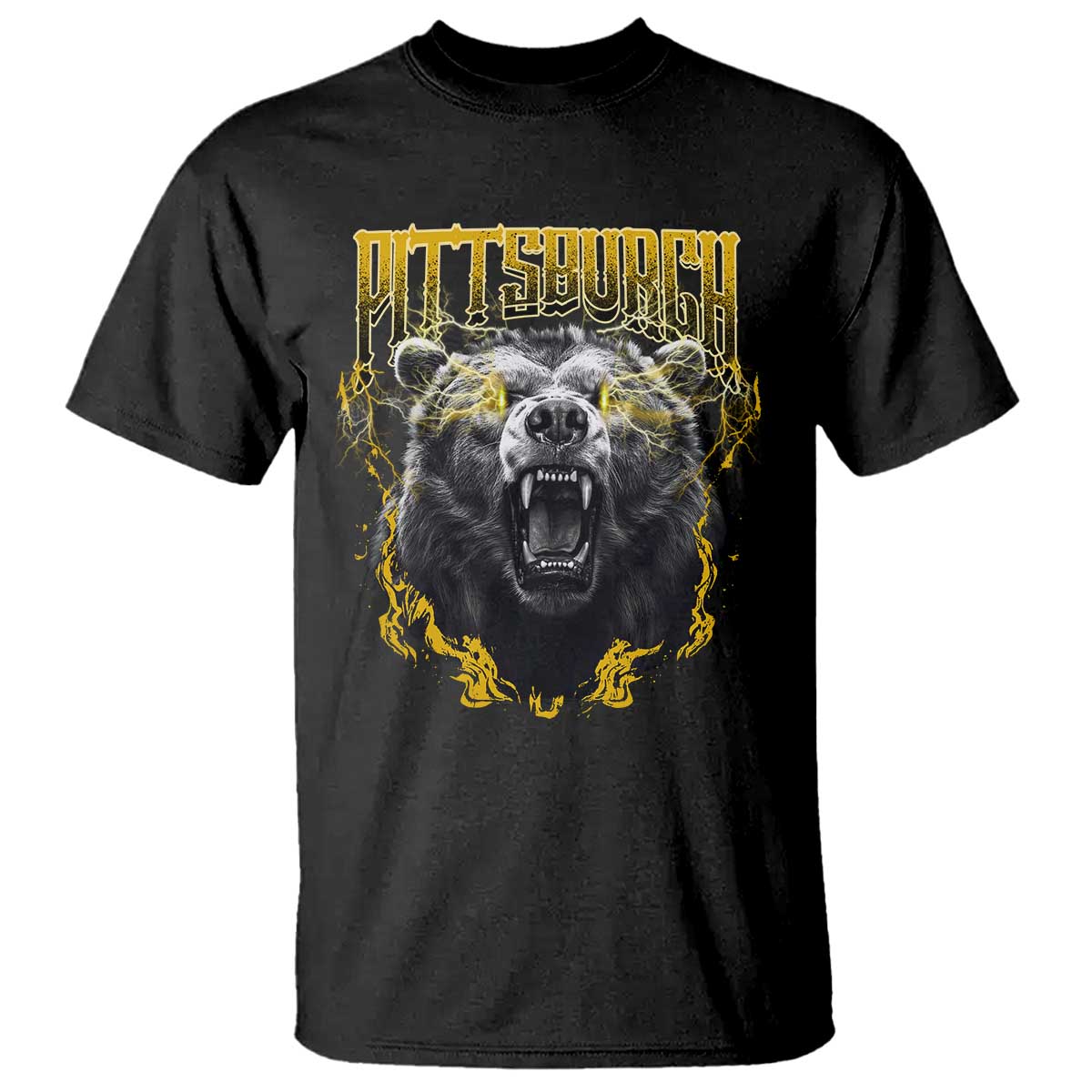 Vintage Pittsburgh T Shirt Retro Sports Fan Wild Bear Mascot Streetwear Bootleg - Wonder Print Shop