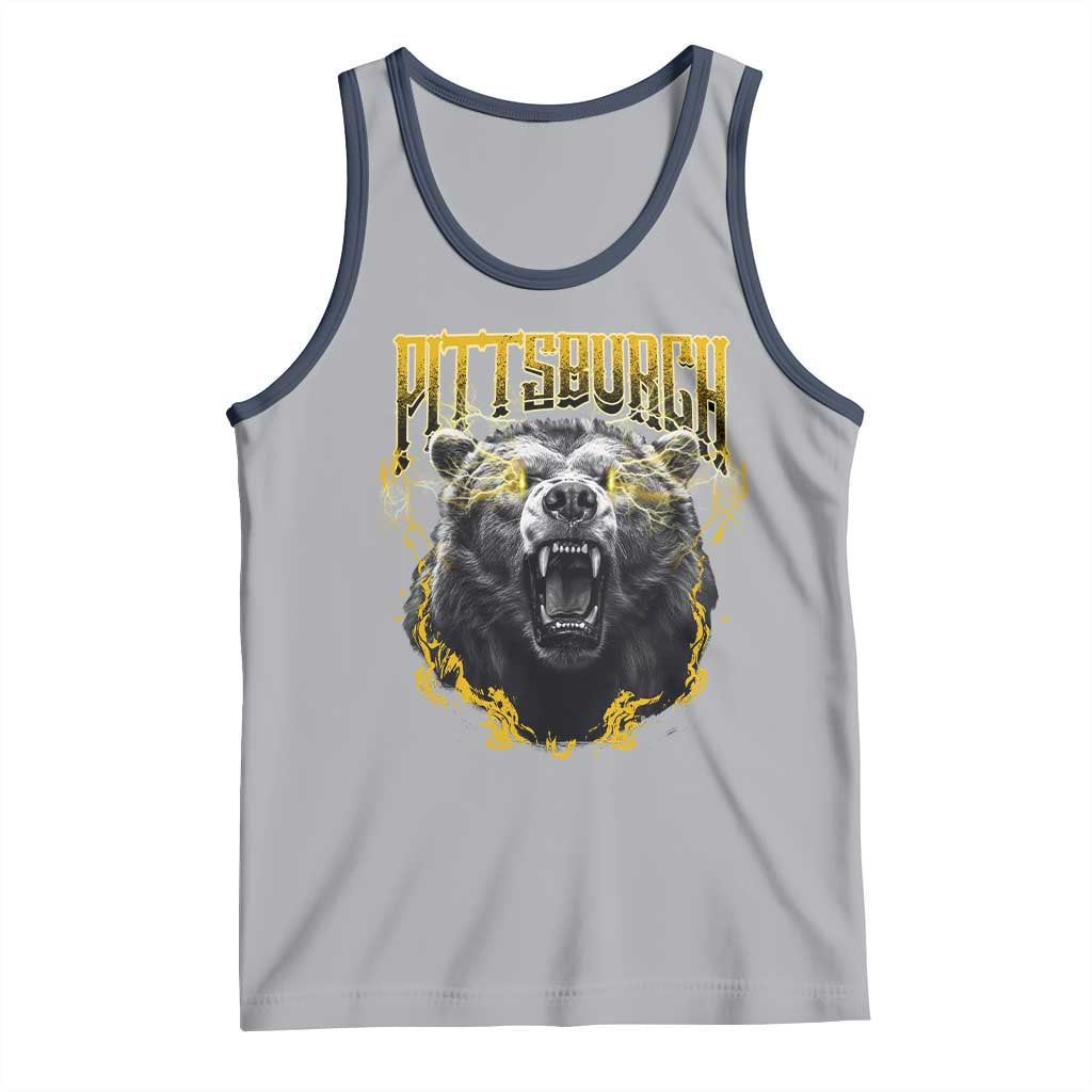 Vintage Pittsburgh Tank Top Retro Sports Fan Wild Bear Mascot Streetwear Bootleg - Wonder Print Shop
