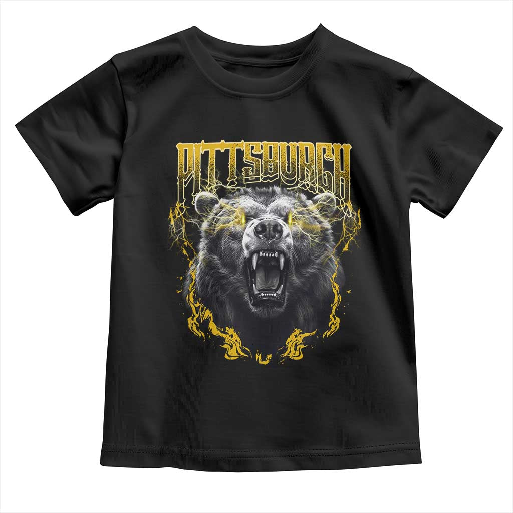 Vintage Pittsburgh Toddler T Shirt Retro Sports Fan Wild Bear Mascot Streetwear Bootleg - Wonder Print Shop