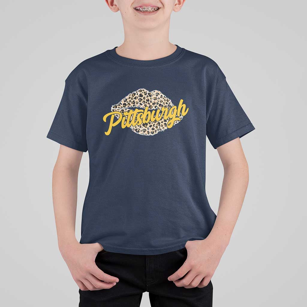 Pittsburgh Leopard Lips T Shirt For Kid Steel City Pride Woman Girl - Wonder Print Shop