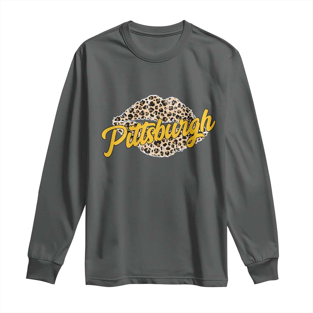 Pittsburgh Leopard Lips Long Sleeve Shirt Steel City Pride Woman Girl - Wonder Print Shop