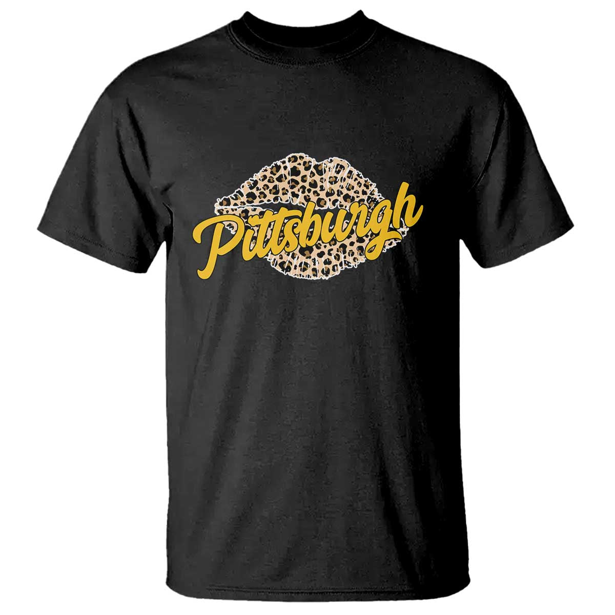 Pittsburgh Leopard Lips T Shirt Steel City Pride Woman Girl - Wonder Print Shop