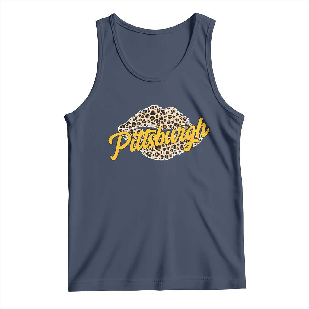 Pittsburgh Leopard Lips Tank Top Steel City Pride Woman Girl - Wonder Print Shop
