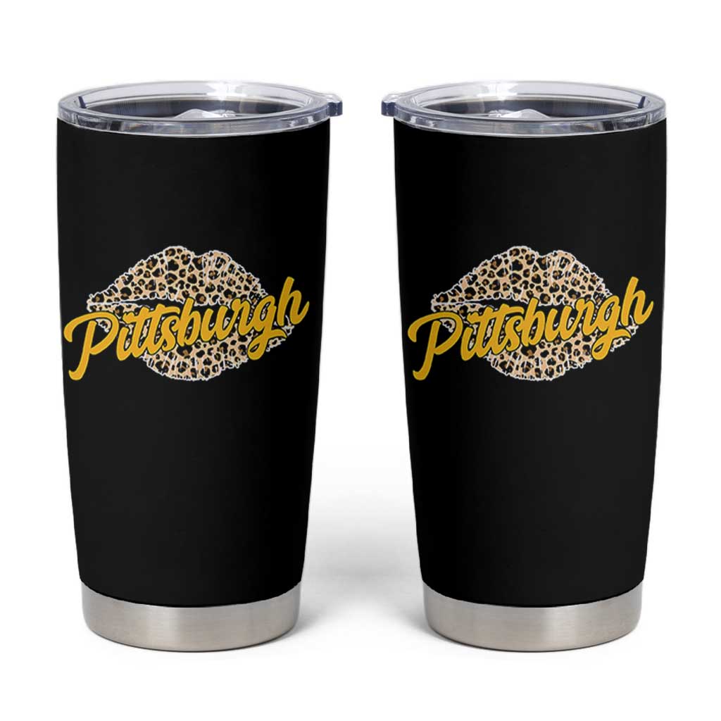 Pittsburgh Leopard Lips Tumbler Cup Steel City Pride Woman Girl - Wonder Print Shop