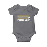 Retro Pittsburgh Baby Onesie Vintage Pennsylvania Stripes 70s 80s 90s - Wonder Print Shop
