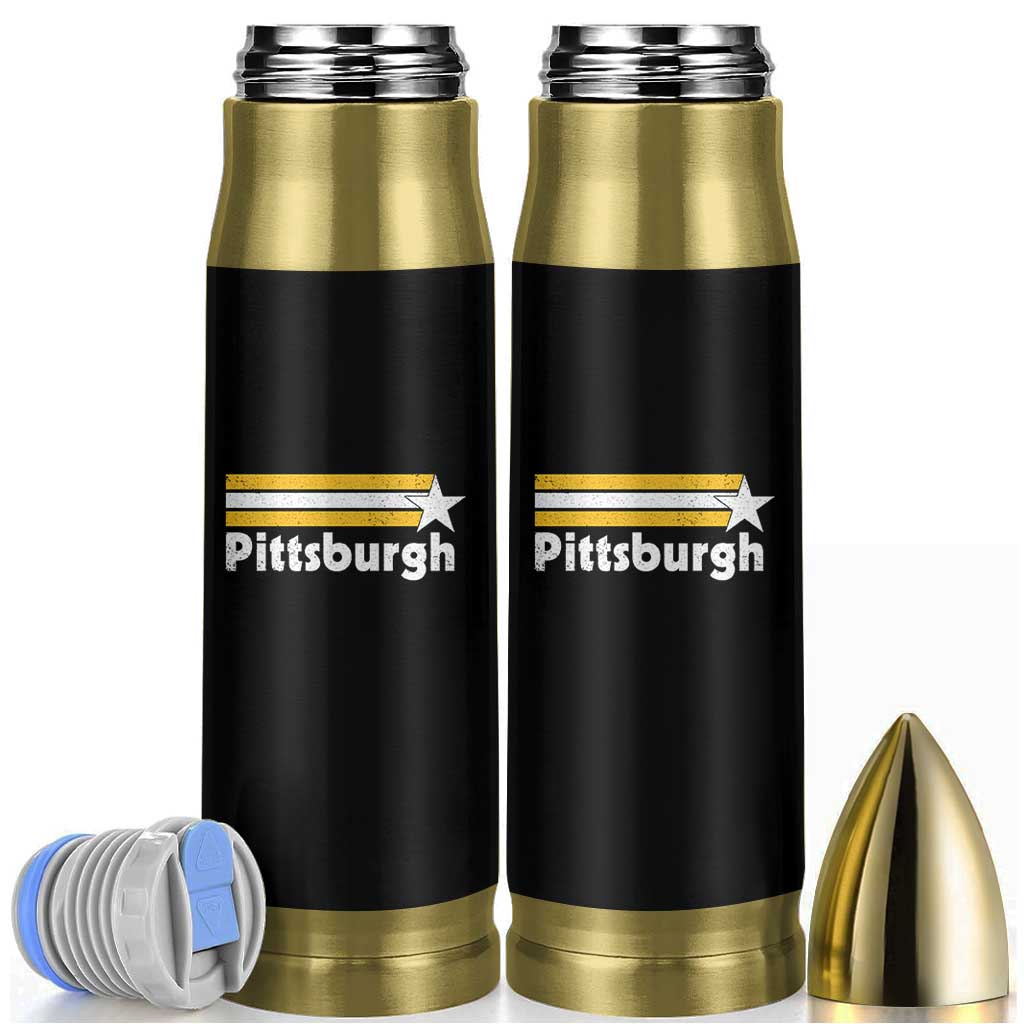 Retro Pittsburgh Bullet Tumbler Vintage Pennsylvania Stripes 70s 80s 90s - Wonder Print Shop