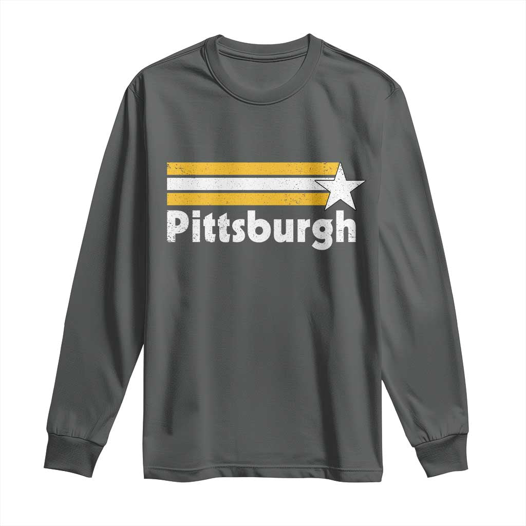 Retro Pittsburgh Long Sleeve Shirt Vintage Pennsylvania Stripes 70s 80s 90s - Wonder Print Shop