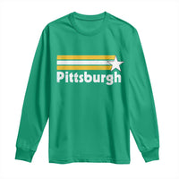 Retro Pittsburgh Long Sleeve Shirt Vintage Pennsylvania Stripes 70s 80s 90s - Wonder Print Shop