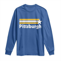 Retro Pittsburgh Long Sleeve Shirt Vintage Pennsylvania Stripes 70s 80s 90s - Wonder Print Shop
