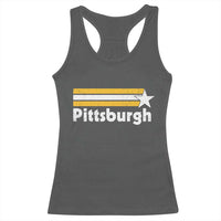 Retro Pittsburgh Racerback Tank Top Vintage Pennsylvania Stripes 70s 80s 90s - Wonder Print Shop