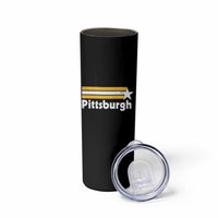 Retro Pittsburgh Skinny Tumbler Vintage Pennsylvania Stripes 70s 80s 90s - Wonder Print Shop