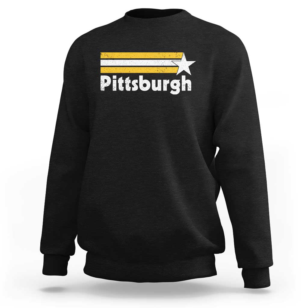 Retro Pittsburgh Sweatshirt Vintage Pennsylvania Stripes 70s 80s 90s - Wonder Print Shop
