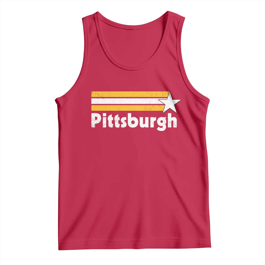 Retro Pittsburgh Tank Top Vintage Pennsylvania Stripes 70s 80s 90s - Wonder Print Shop