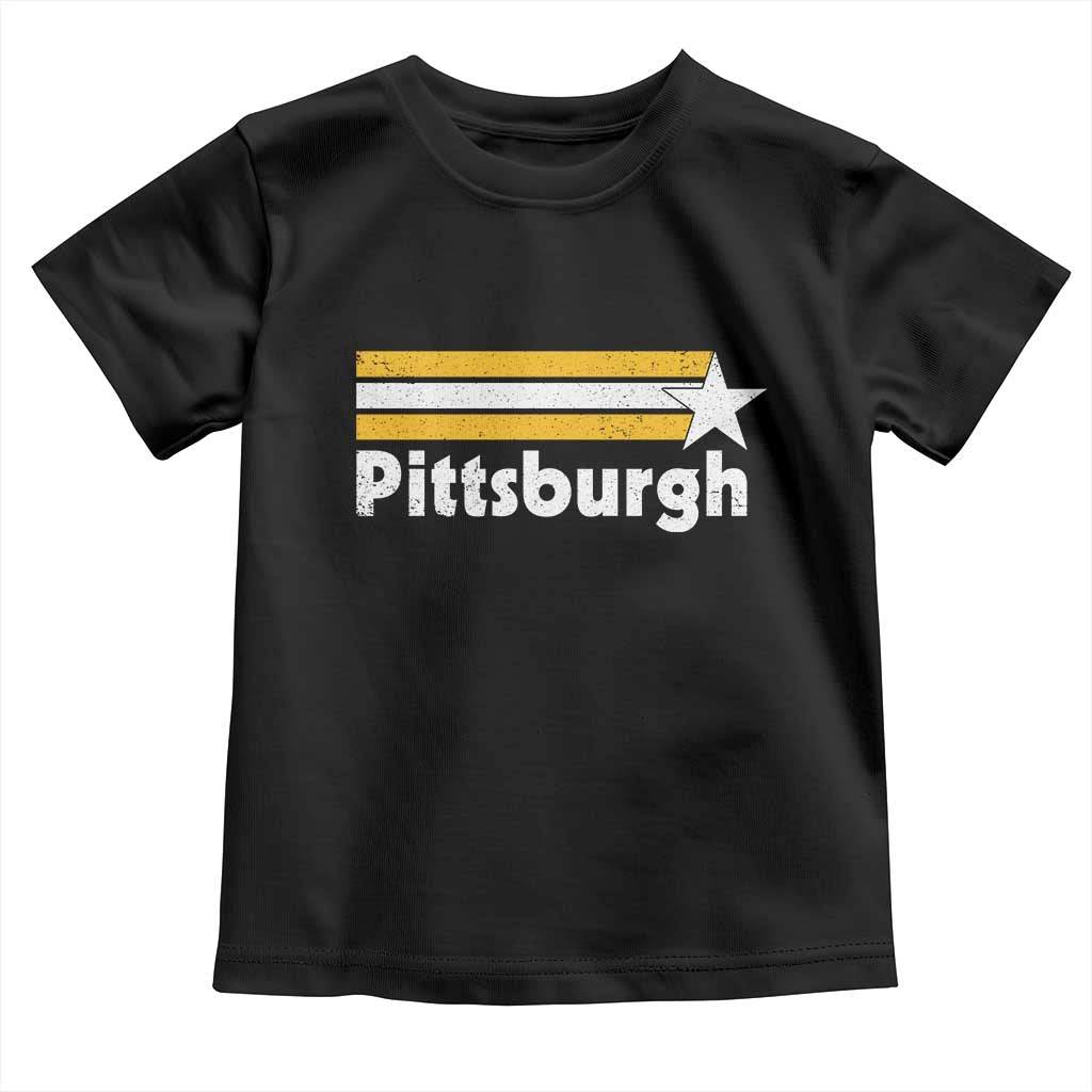 Retro Pittsburgh Toddler T Shirt Vintage Pennsylvania Stripes 70s 80s 90s - Wonder Print Shop