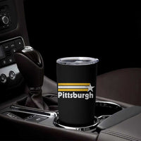 Retro Pittsburgh Tumbler Cup Vintage Pennsylvania Stripes 70s 80s 90s - Wonder Print Shop