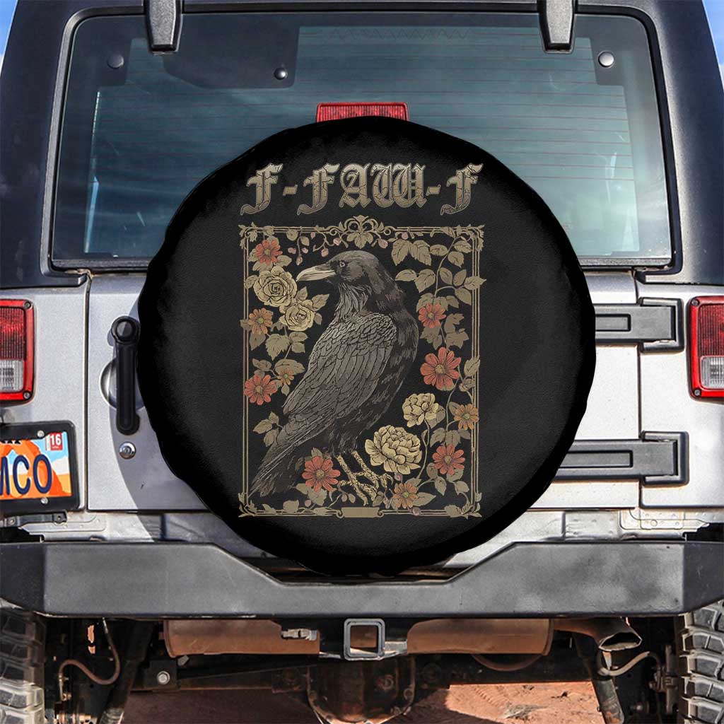 Funny F Caw F Crow Spare Tire Cover Vintage Bird Saying Adult Humor Gothic Tarot Card - Wonder Print Shop