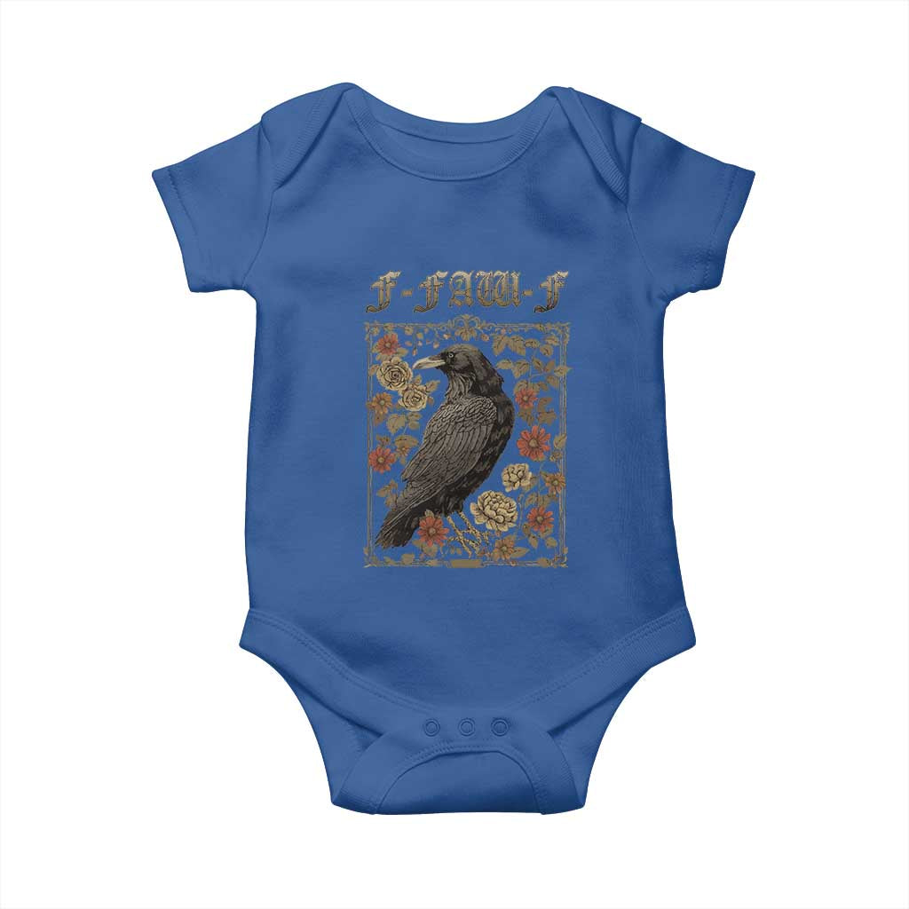 Funny F Caw F Crow Baby Onesie Vintage Bird Saying Adult Humor Gothic Tarot Card - Wonder Print Shop