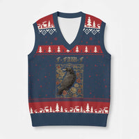 Funny F Caw F Crow V-Neck Knit Sweater Vest Vintage Bird Saying Adult Humor Gothic Tarot Card - Wonder Print Shop